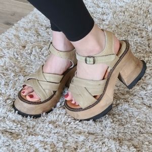 Rare cream strappy London Underground sandals